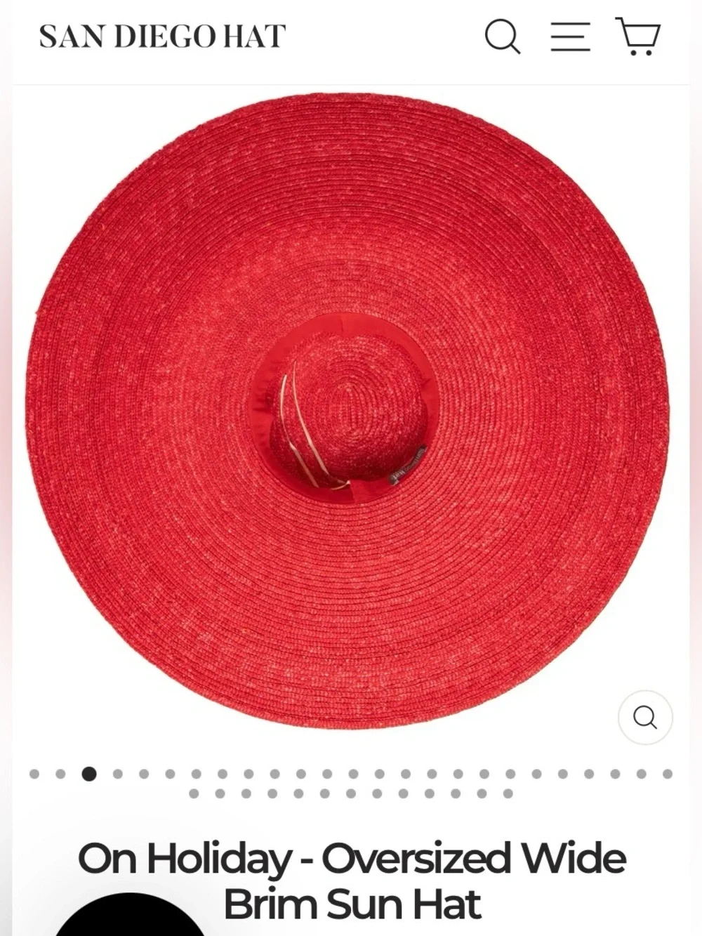 On Holiday Oversized Wide Brim Straw Sun Hat - Red